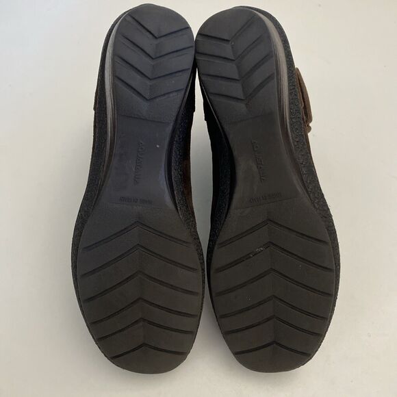 Aquatalia Brown Ankle Boot Wedge Heel Front Zip Suede Knit Cuff Waterpro… - Picture 8 of 8